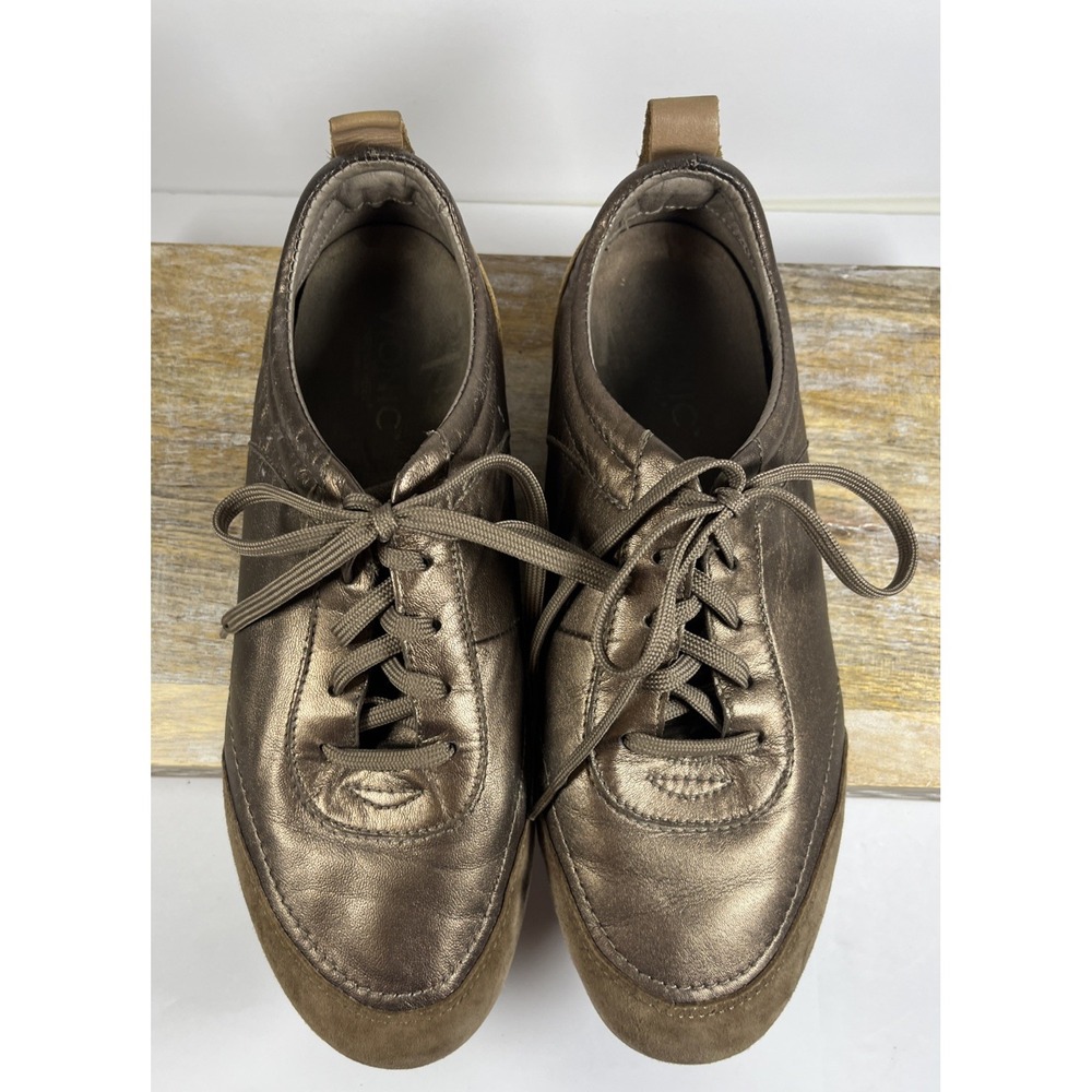 Vionic Willa Walker Metallic Bronze Leather Suede Walking Sneakers 9